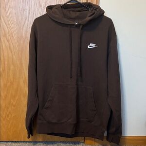Men’s Sz M brown Nike hooded sweatshirt with front pocket